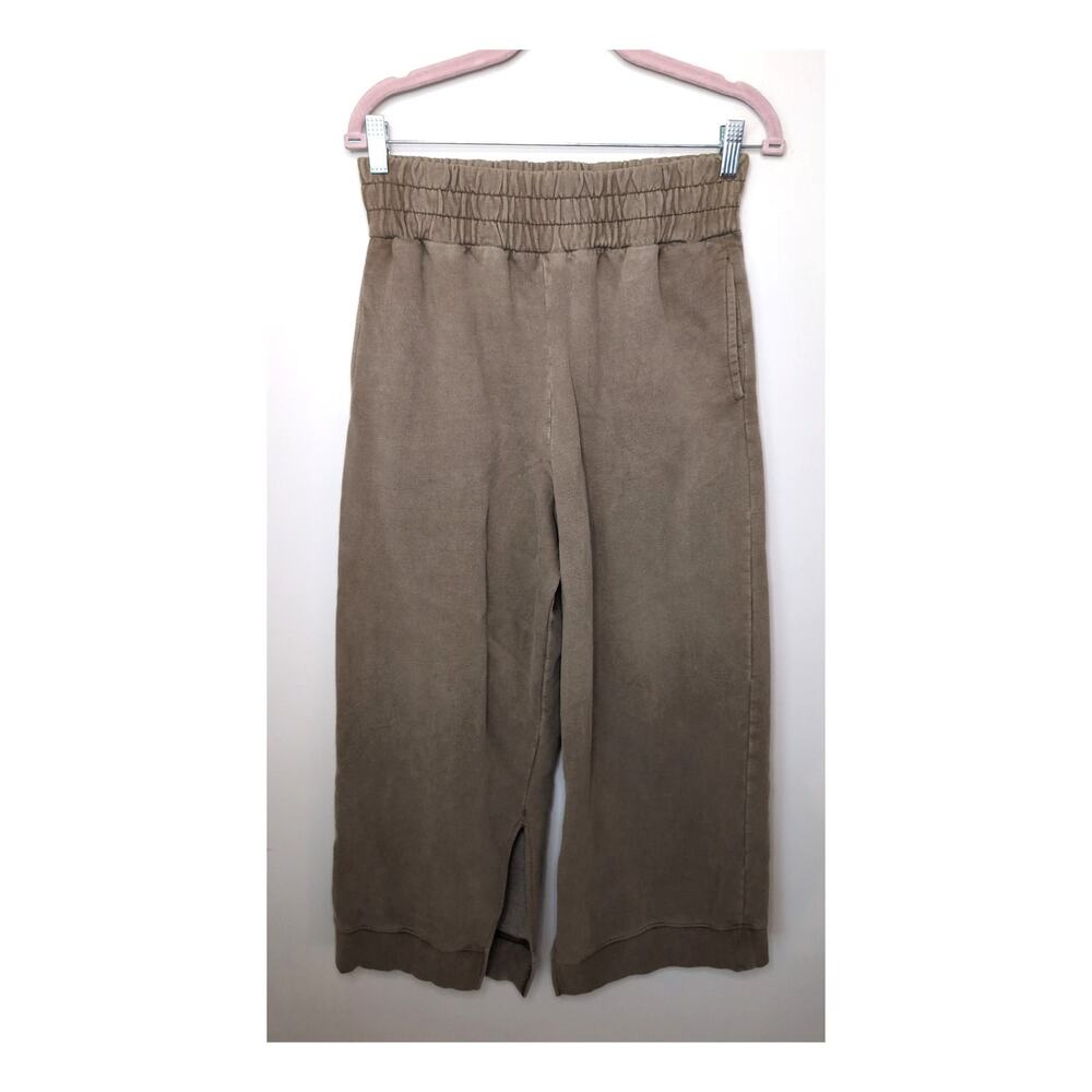 Out From Under UO Taupe Wide Leg Smocked Waist Pants Small